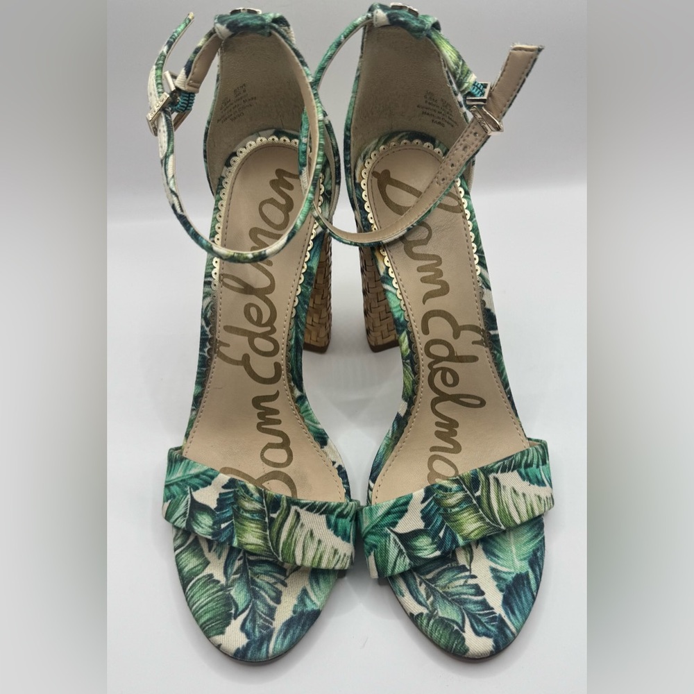 Sam Edelman Tropical Block Heel Sandals with Ankle Strap Size 6.5 - Picture 5 of 11